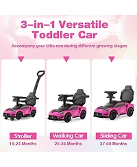 Sugift 3-in-1 Ride-On Push Sliding Car with Music, 35.5"L x 16"W x 35.5"H, Ages 18-60 Months