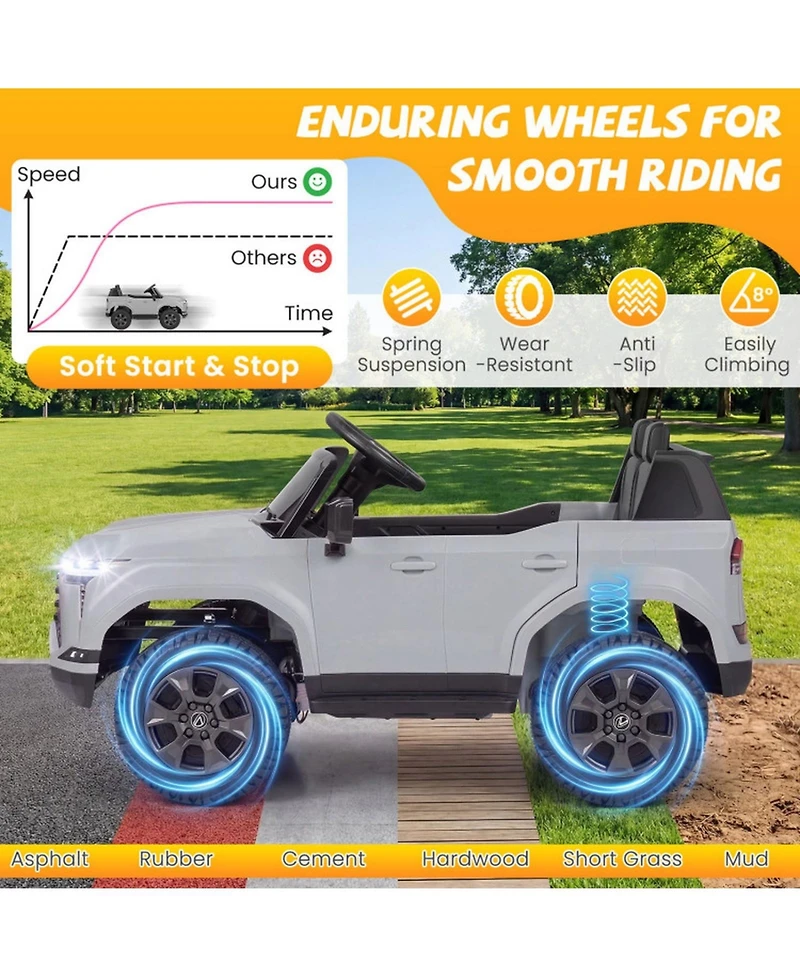 Sugift 24V 4WD Electric Ride-On Car with Remote Control, 44.5"L x 27.5"W x 23.5"H, One Rider, Ages 3+