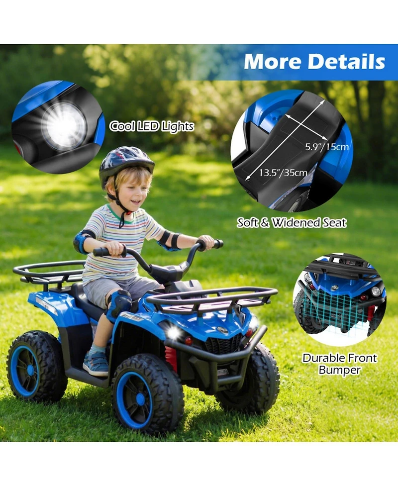 Sugift 24V Electric Ride-On Quad with Led Headlights, Ages 3-8