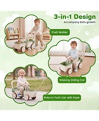 Sugift 3-in-1 Ride-On Push Car with Storage Basket, 26.5" x 11" x 13.7", Ages 3+