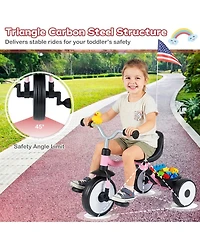 Sugift Convertible Foldable Tricycle with Light-Up Wheels, Ages 1-3