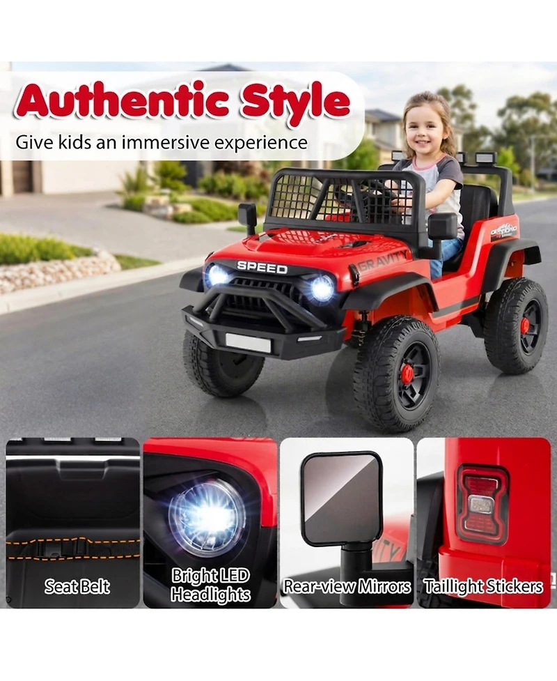 Sugift 24V Kids Ride-On Car with Parent Remote Control and Music, Ages 3+