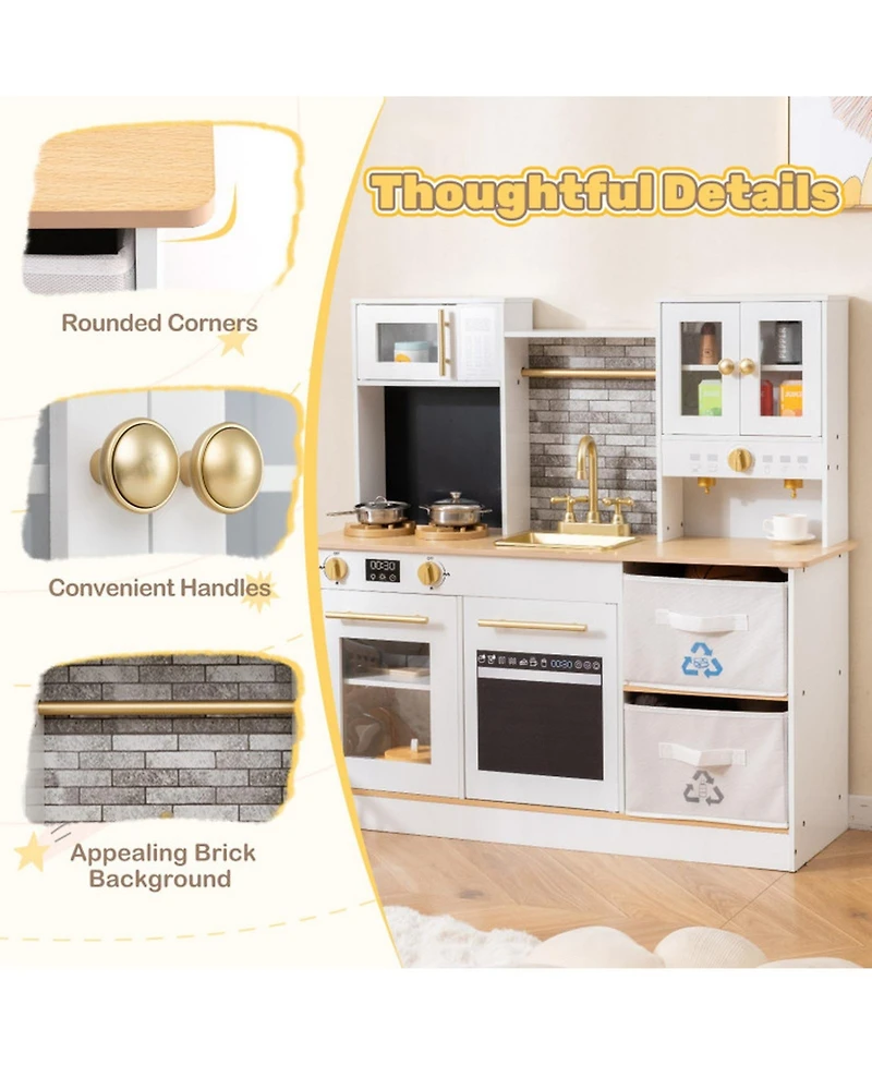 Sugift 2-Stove Sound & Light Kids Play Kitchen Seven, Ages 3+