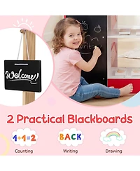 Sugift Wooden Grocery Store Interactive Playset with Shopping Cart, Ages 3+