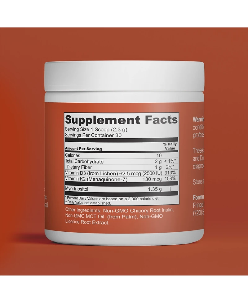 Fringe D&K Mix, Water Soluble Vitamin D and K Powder for Immune Support, Bone Health and Daily Wellness