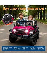 homfan 24V 4WD 2-Seater Ride-On Truck, Ages 3-8