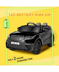 homfan 12V Licensed Land Rover Remote-Control Ride-On Car with Led Lights, Two-Seater, Ages 3+