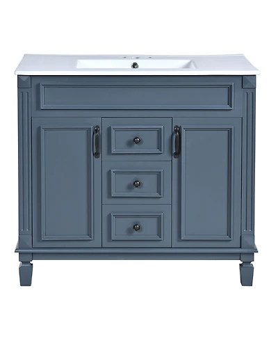 Busdays 36 Inch Bathroom Vanity with Top Sink Modern Storage Cabinet with 2 Soft Closing Doors Single Sink