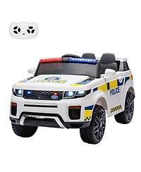 homfan 12V Electric Ride-On Police Car with Remote Control & Led Flashing Lights, Ages 3+