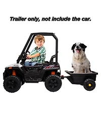 homfan 12V Ride-On Trailer with Locking Hitch Pin, 24.02" x 17.72" x 9.45", 30 pounds, Ages 3-8