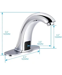 Busdays Automatic Sensor Touchless Bathroom Sink Faucet with Deck Plate Chrome Vanity Faucet Hands Free Hot Cold Water Mixer