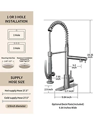 Busdays Commercial Single Handle Kitchen Sink Faucet Brushed Nickel Pull Down Sprayer Design