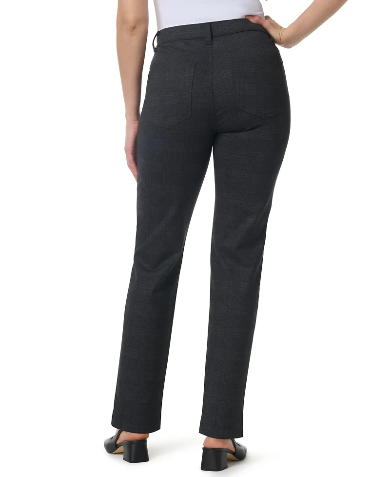 Gloria Vanderbilt Women's Amanda Ponte High-Waist Plaid Pants