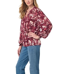 Gloria Vanderbilt Women's Floral V-Neck Blouse