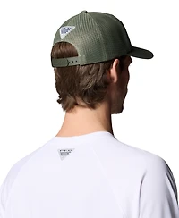 Men's Royal and White Pfg Fish Flag Coolmax Trucker Snapback Hat