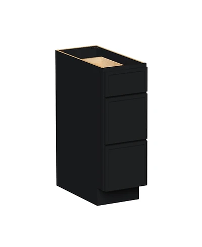 Boyel Living 12 Inch Unfinished Solid Wood 3 Drawer Base Cabinet