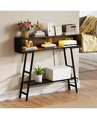 Slickblue Modern 40-Inch Console Table with Led Lighting and Usb Ports