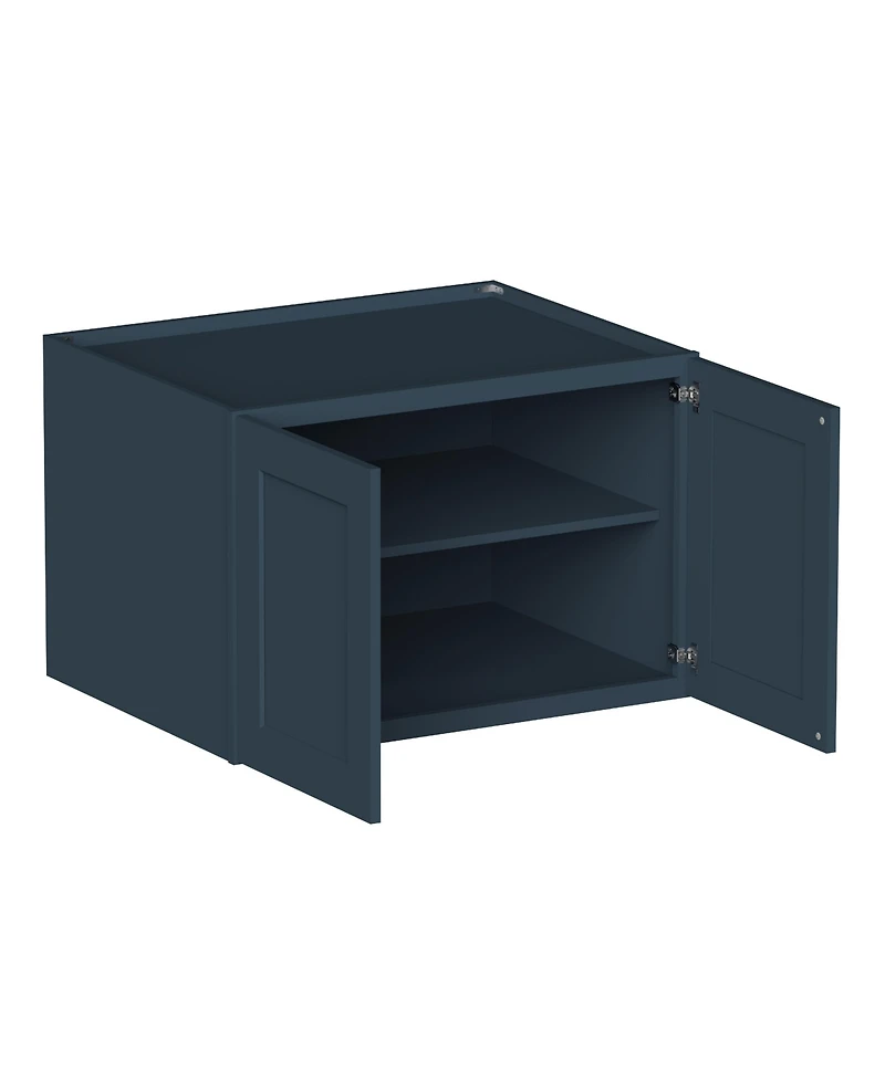 Boyel Living 24 Inch Height Double Door Deep Wall Cabinets with Shelves, Kitchen Cabinet Solid Wood Frame, Soft-Close Slides and Hinge