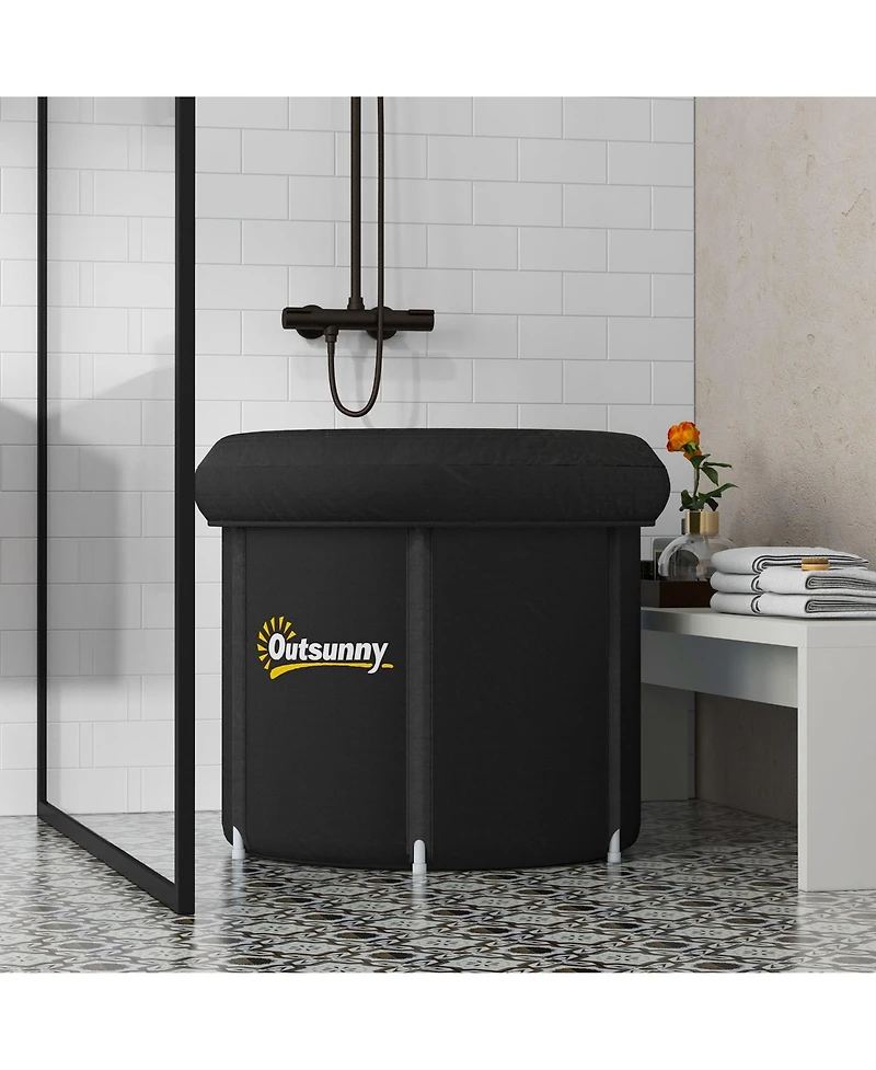 Hikeen Cold Plunge Tub, Portable Ice Bath with Thermo Lid for Athletes' Recovery
