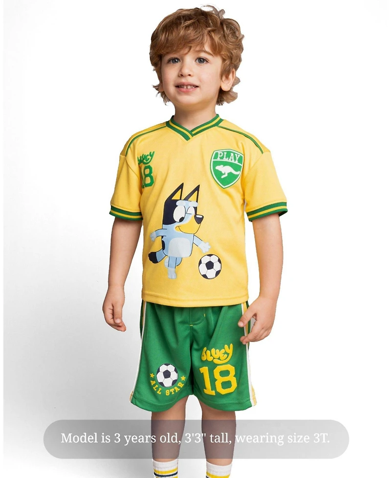 Bluey Toddler Boys Bingo T-Shirt and Mesh Shorts Outfit Set to