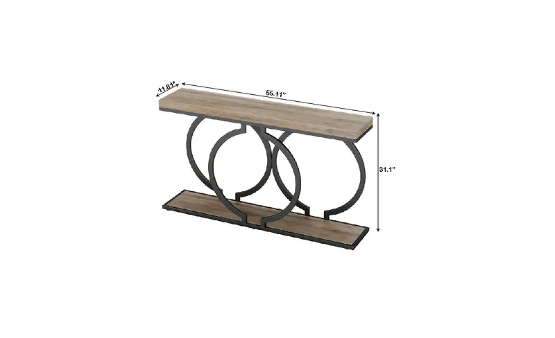 Slickblue Narrow Console Table with Geometric Metal Frame