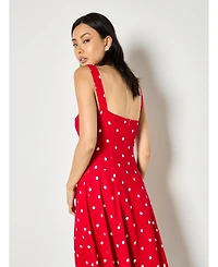 Apricot Women's Square Neck Midi Dress