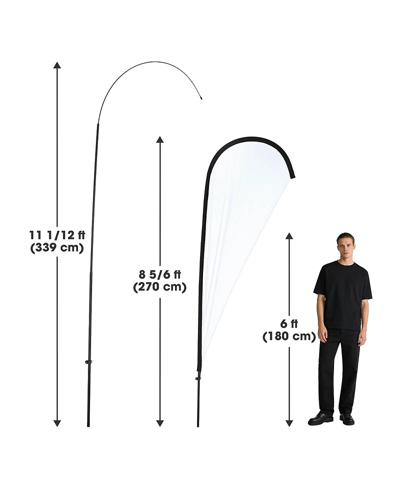 Instahibit Pack Feather Flag Pole Kit with Cross Base Stand and Weight Bag