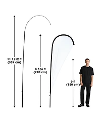 Instahibit Pack Feather Flag Pole Kit with Cross Base Stand and Weight Bag