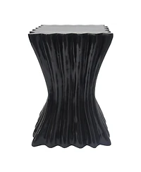 sumyeg Wave Shaped Mgo Side Table Sandstone Effect 200lbs Capacity Indoor Outdoor End Table