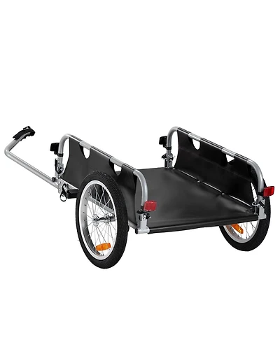 Mountaintop Bike Cargo Trailer, 100 lbs Load, Wheels, Quick Release Hitch, Reflectors, Fits Bikes, Heavy-Duty Foldable Cart