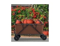 Mountaintop Collapsible Folding Wagon Cart with Adjustable Handlebar