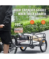 Mountaintop Bike Cargo Trailer,Heavy-Duty Foldable Bicycle Wagon Cart,Universal Quick Release Hitch,16"Wheels and Reflectors