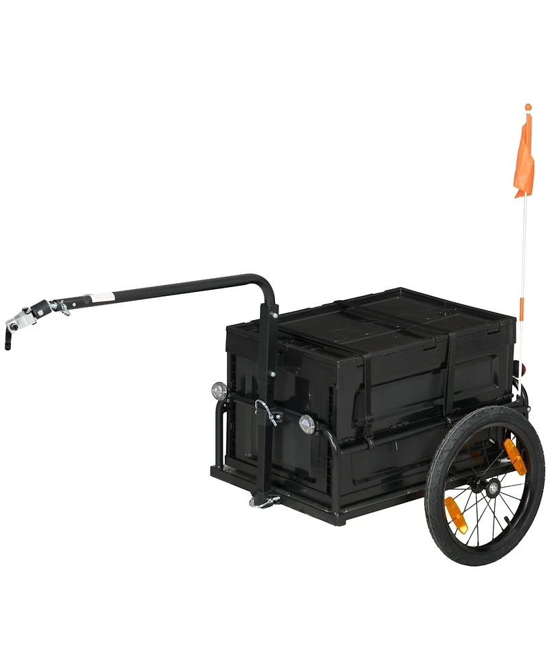 Mountaintop Trailer for Bike, Bicycle Cargo Trailer with Removable Storage Box, Galvanized Bottom