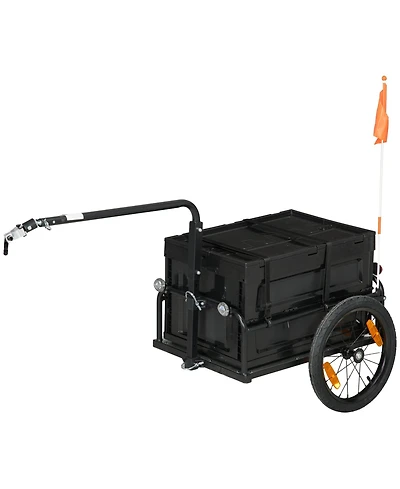 Mountaintop Trailer for Bike, Bicycle Cargo Trailer with Removable Storage Box, Galvanized Bottom