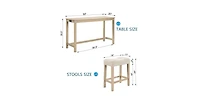 Flynama 4-Piece Bar Table Set with Power Outlet, 3 Stools for Sofa Behind and Living Room