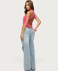 Edikted Women's Maise Backless Cowl Neck Crisscross Top