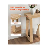 Slickblue Modern Console Table with Wooden Top, Narrow Sofa Entryway Desk for Hallway and Living Room