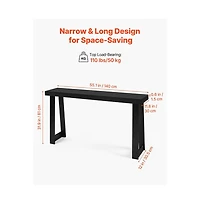 Slickblue Wooden Entryway Console Table, Long Narrow Sofa Table with Modern Design for Living Room Decor