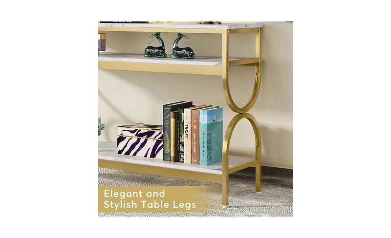 Slickblue 55" Console Table with 3-Tier Storage Shelves