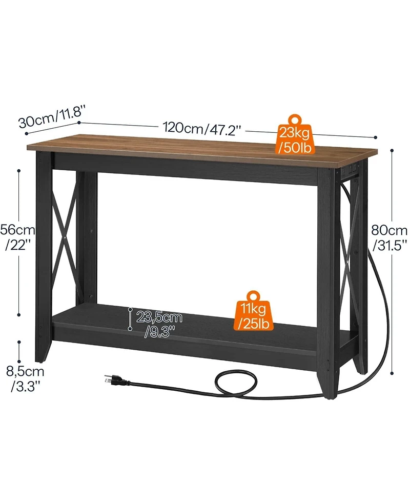 Slickblue Modern Entryway Table with Charging Station, Outlets and Usb Ports