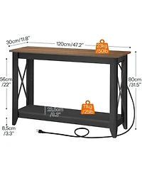 Slickblue Modern Entryway Table with Charging Station, Outlets and Usb Ports