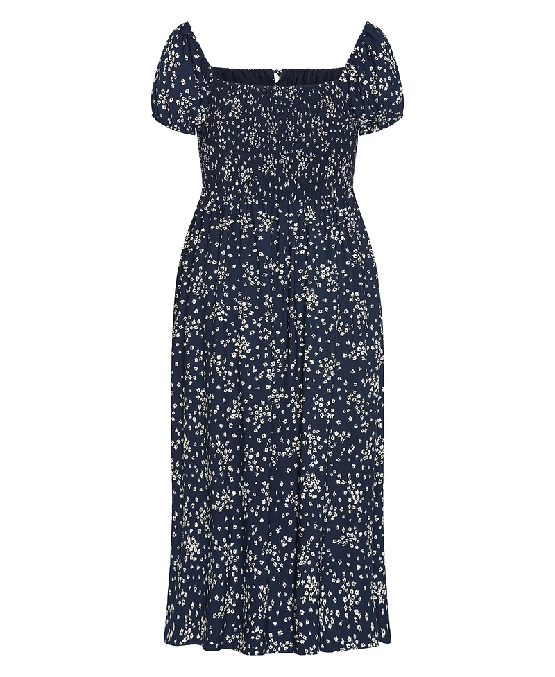 City Chic Plus Abbigail Print Short-Sleeve Floral Maxi Dress