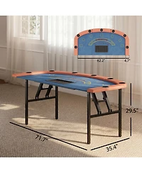 Soozier 72" Foldable Poker Table, 8-Player jack Table,