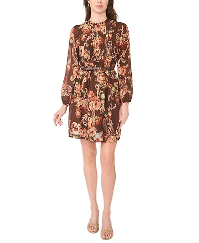Msk Women's Floral-Print Ruffle Dress