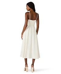 Steve Madden Juniors' Sweetheart Sleeveless A-Line Bow-Front Midi Dress