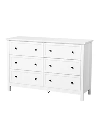 Slickblue 6 Drawer Wooden Dresser with Storage for Bedroom and Entryway
