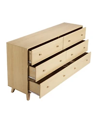 Slickblue Wooden 6 Drawer Dresser for Living Room and Entryway Storage
