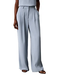 Calvin Klein Women's High-Rise Double-Pleat Wide-Leg Pants