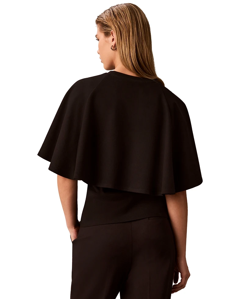 Calvin Klein Women's Crewneck Short-Sleeve Woven Top