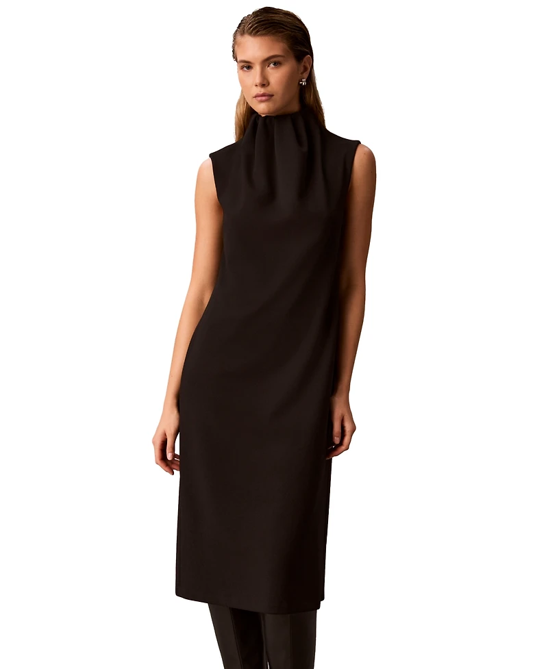 Calvin Klein Women's Mock-Neck Sleeveless Midi Dress